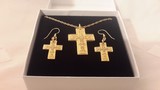 Hawaiian Kukui Cross Necklace and Earring Set - Handmade in Hawaii 